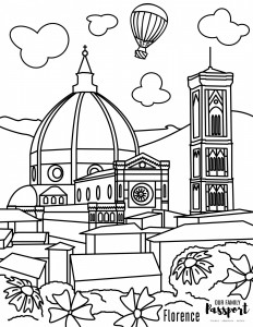Europe coloring page of Florence Italy Duomo 