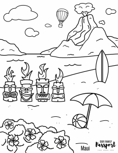 volcano coloring page