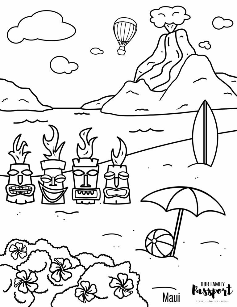 Maui Hawaii Volcano Coloring Page Our Family Passport