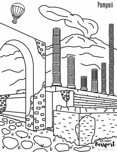 pompeii coloring page