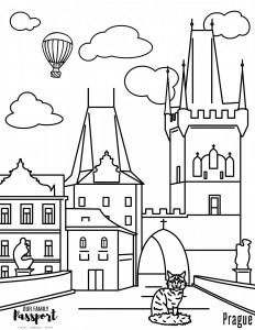 Prague coloring page for kids