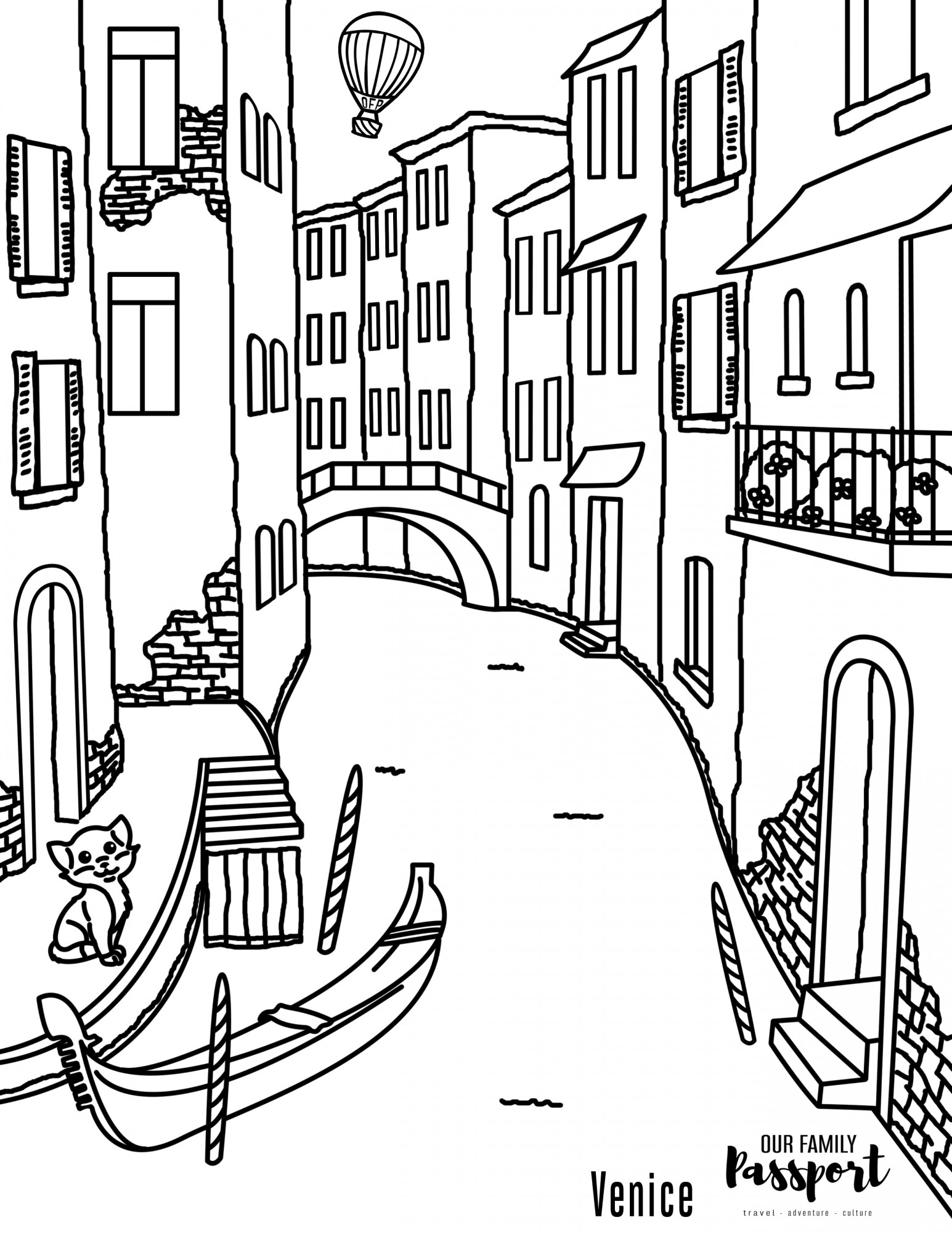 Venice Italy Coloring Page – Our Family Passport
