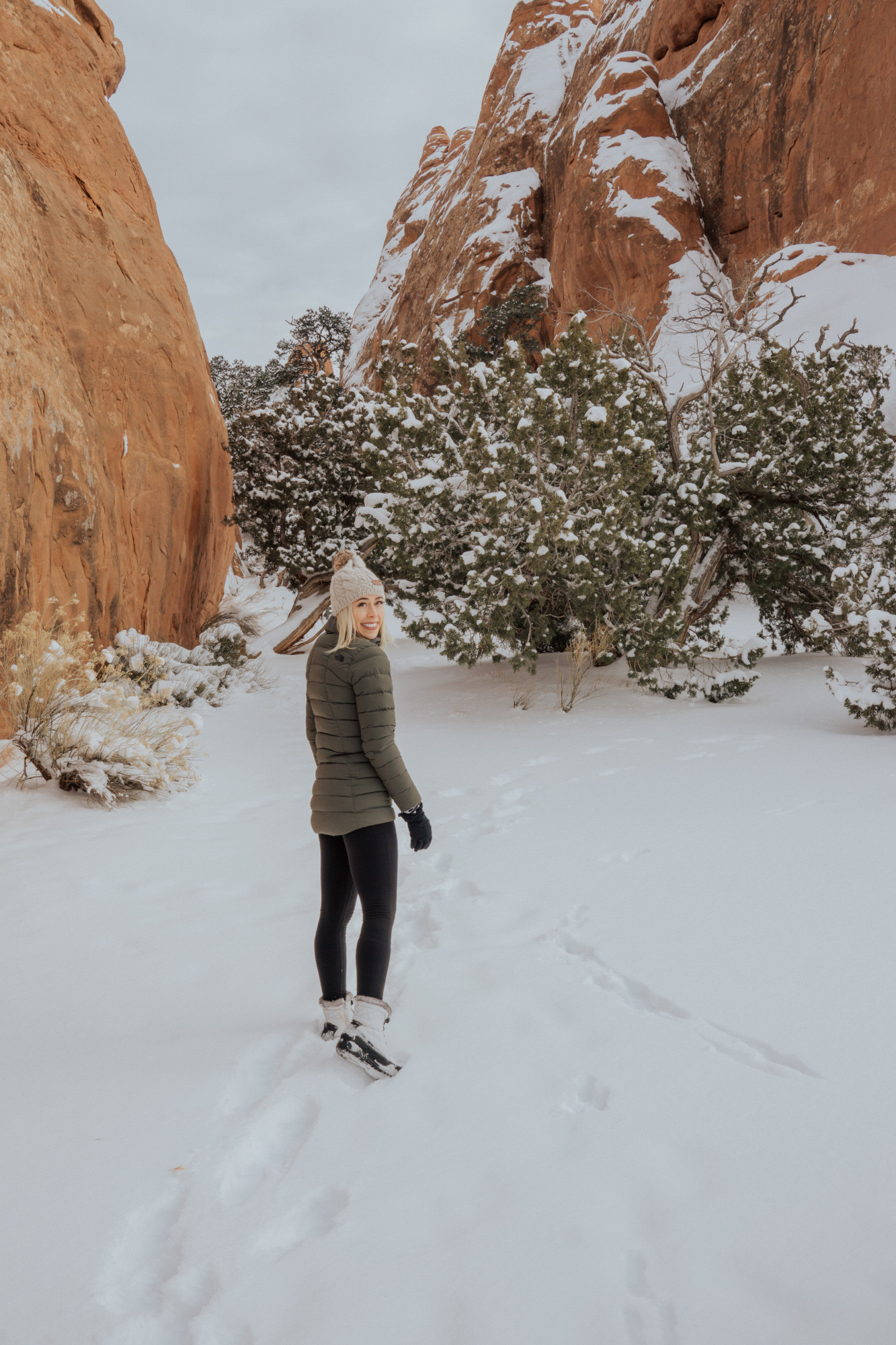 Hiking in Moab in the Winter