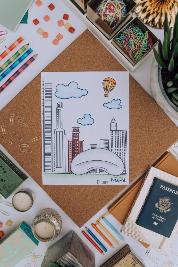 Colored Chicago kids coloring page