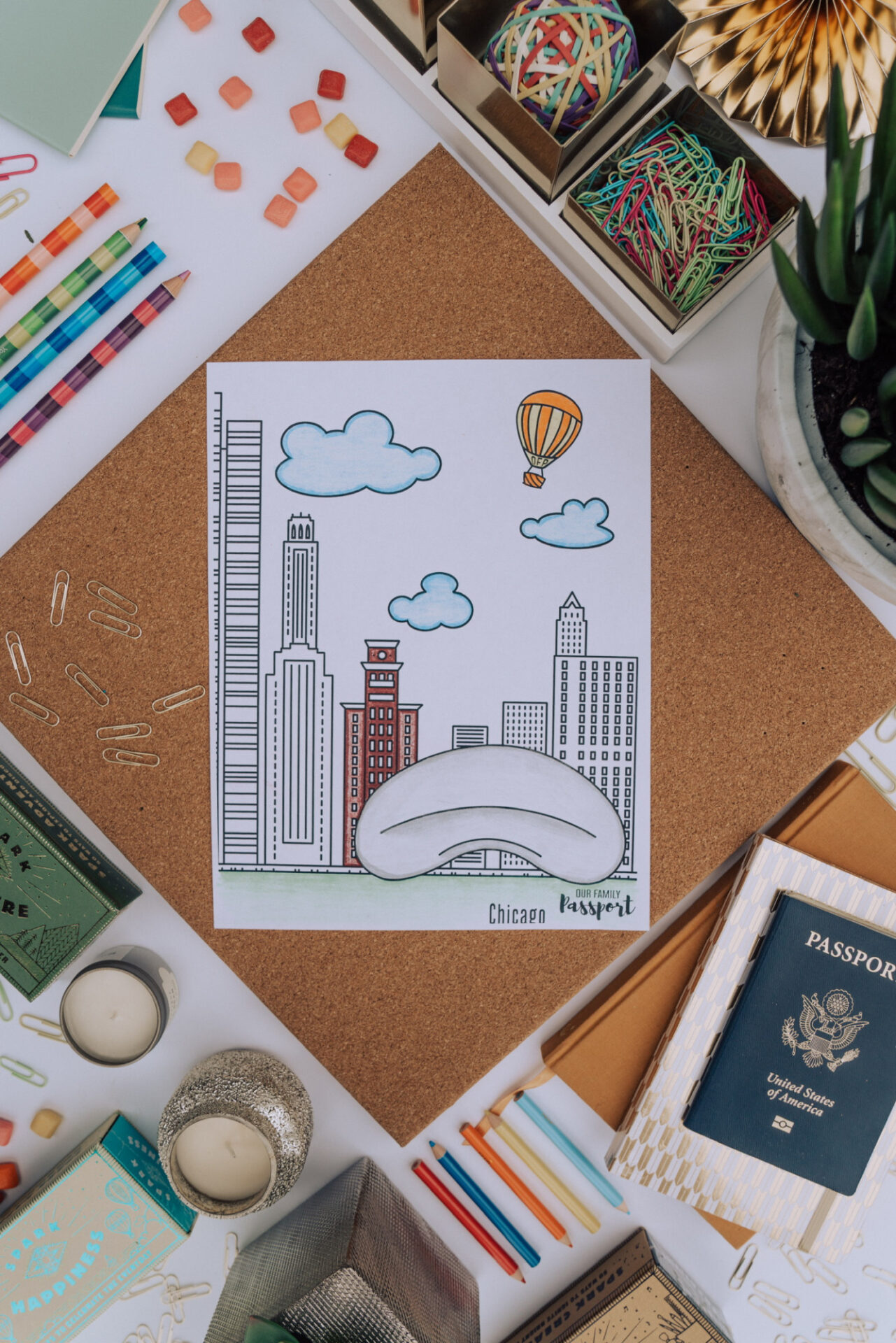 Colored Chicago kids coloring page