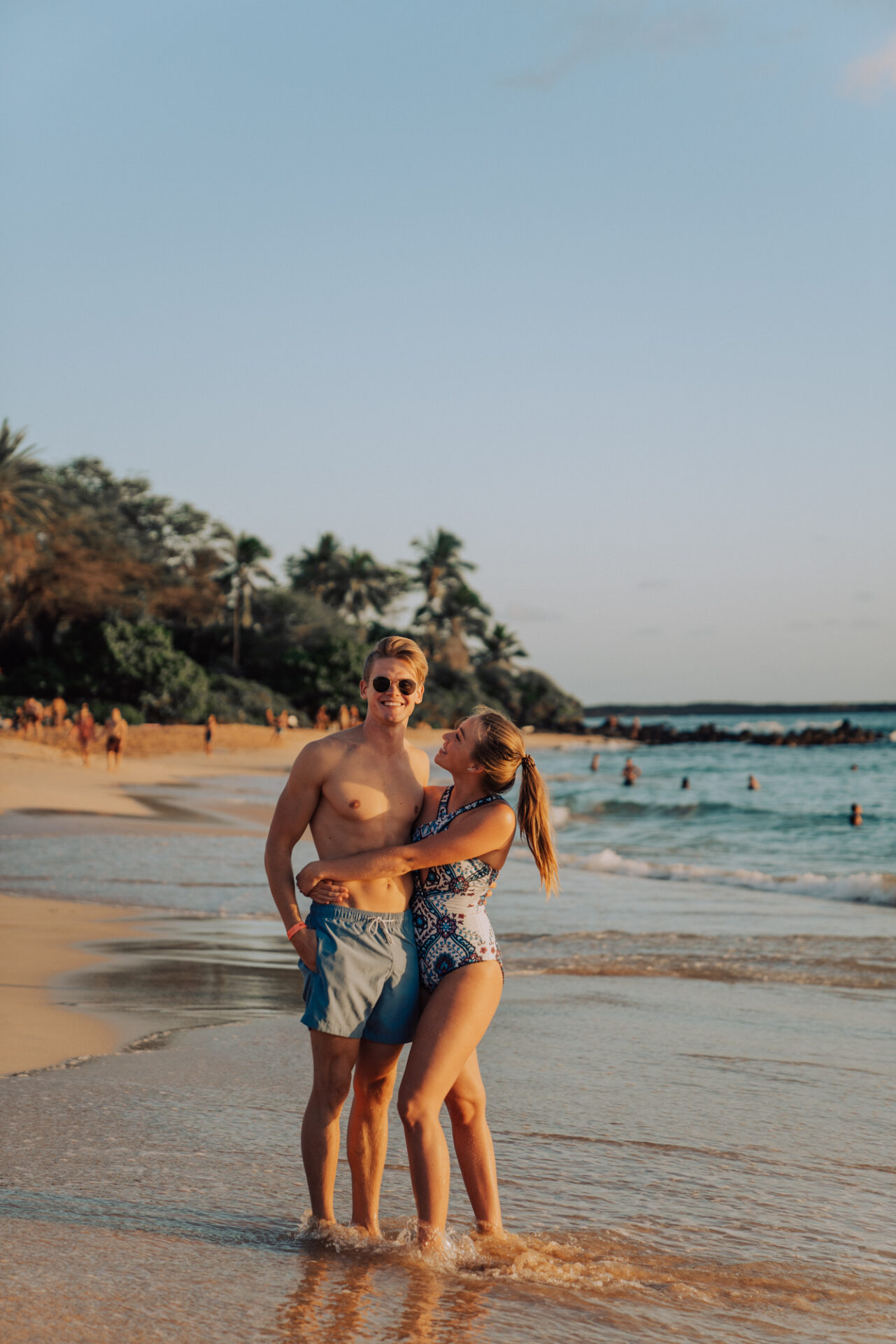 couple in love at the beach
