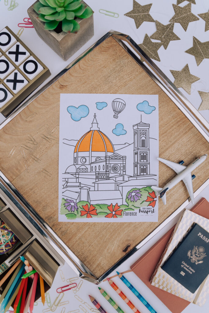 Colored Florence Italy kids coloring page