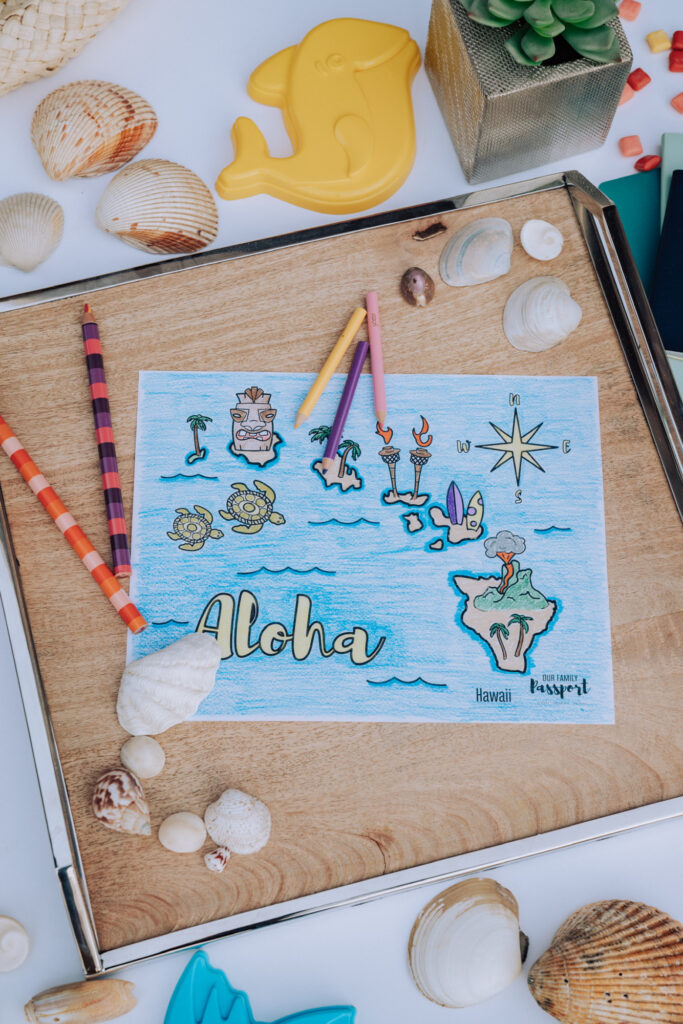 Colored Hawaiian Map coloring page