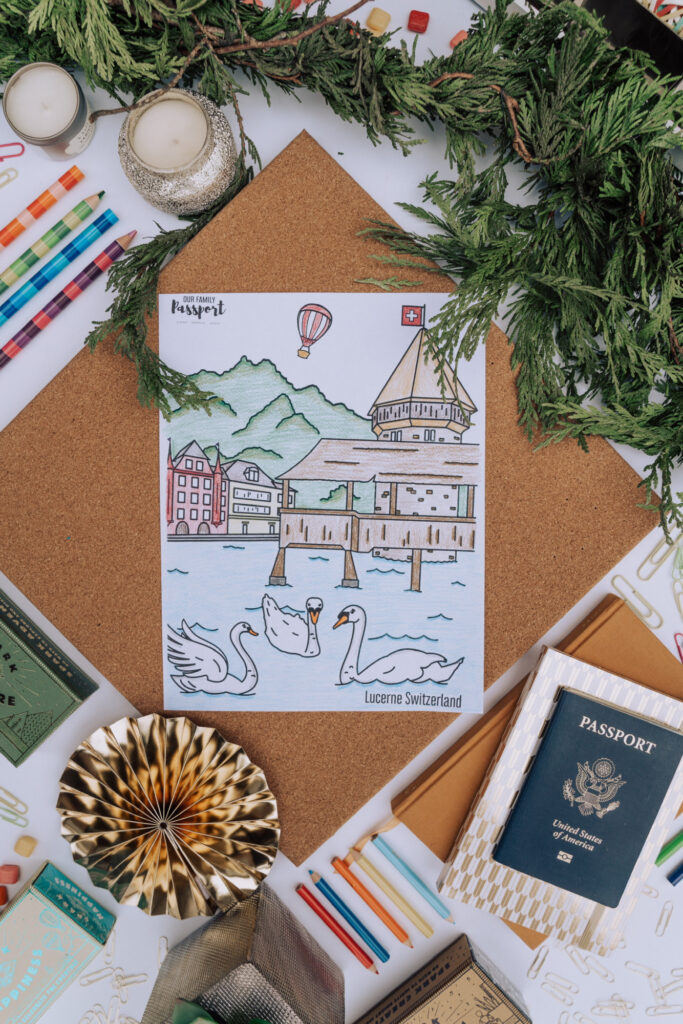 colored lucerne switzerland coloring page for kids