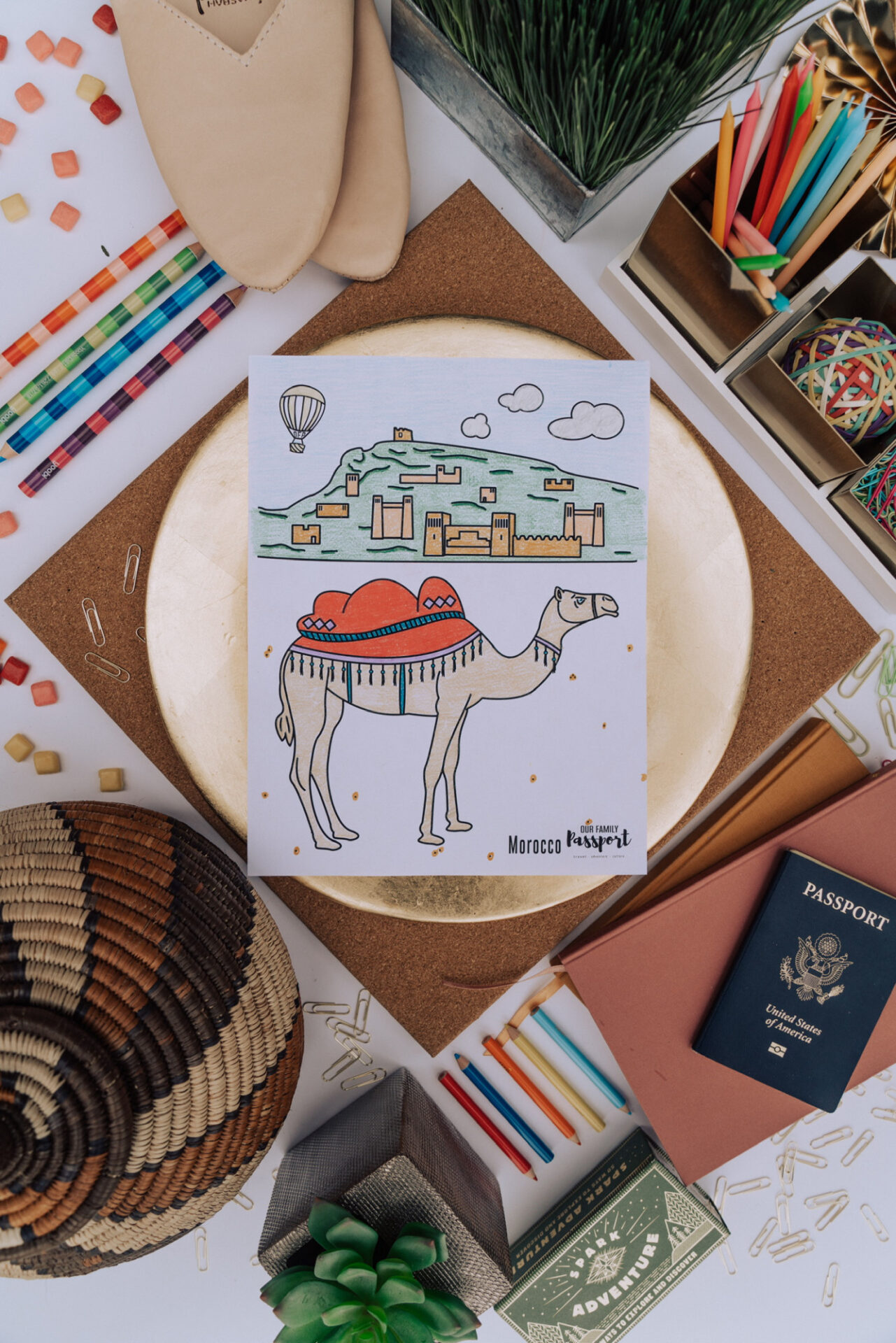 Morocco Desert Coloring Page for kids