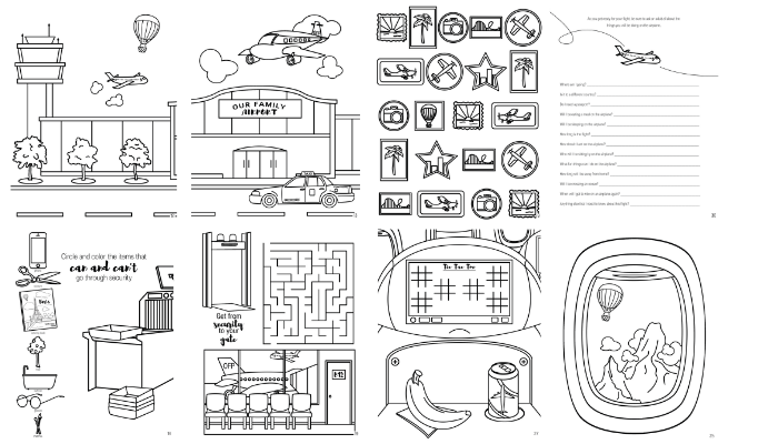 travel activity book pages