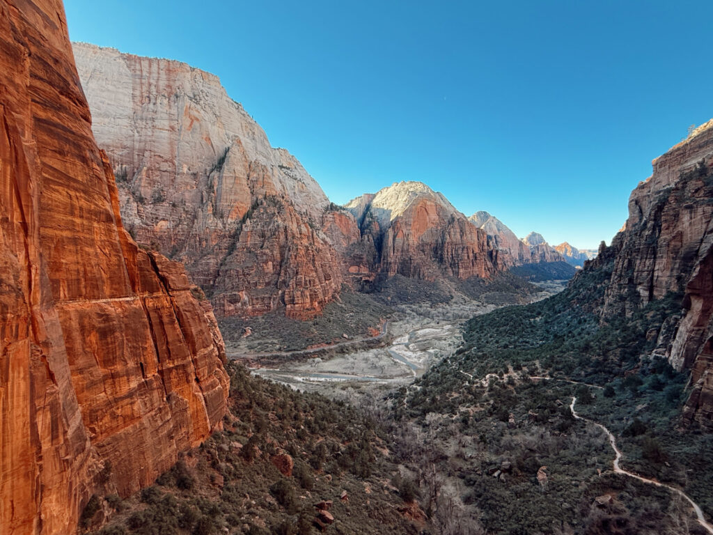 Zion National Park Views from edge of Scouts Lookout Trail