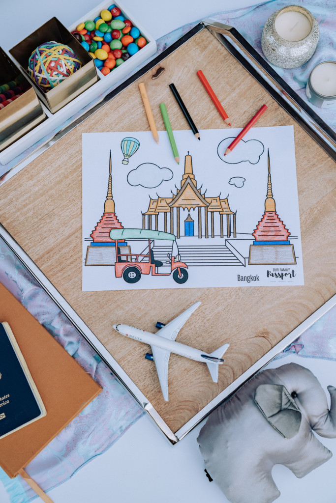 Colored Bangkok kids coloring page