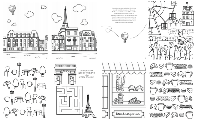 paris coloring pages for kids